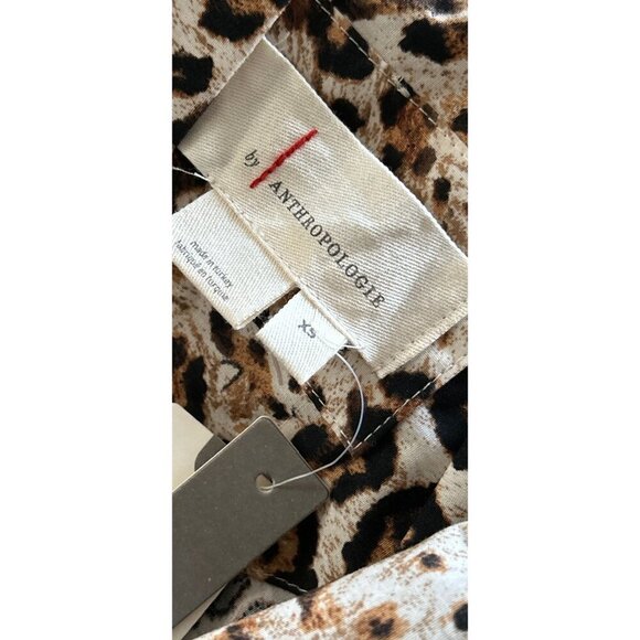 Anthropologie Somerset collection Maxi Dress Leopard Print Short Sleeves & Smock - Picture 10 of 10